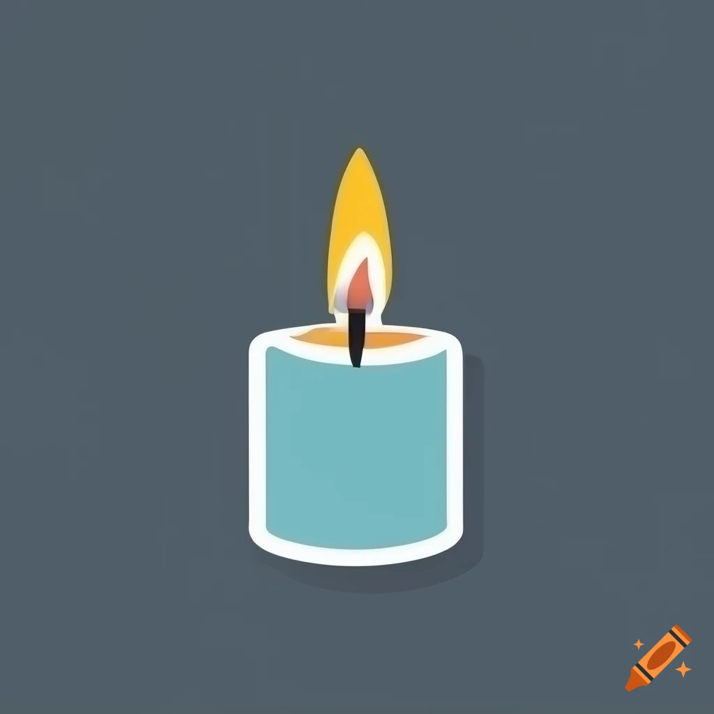 simplistic candle icon on solid background