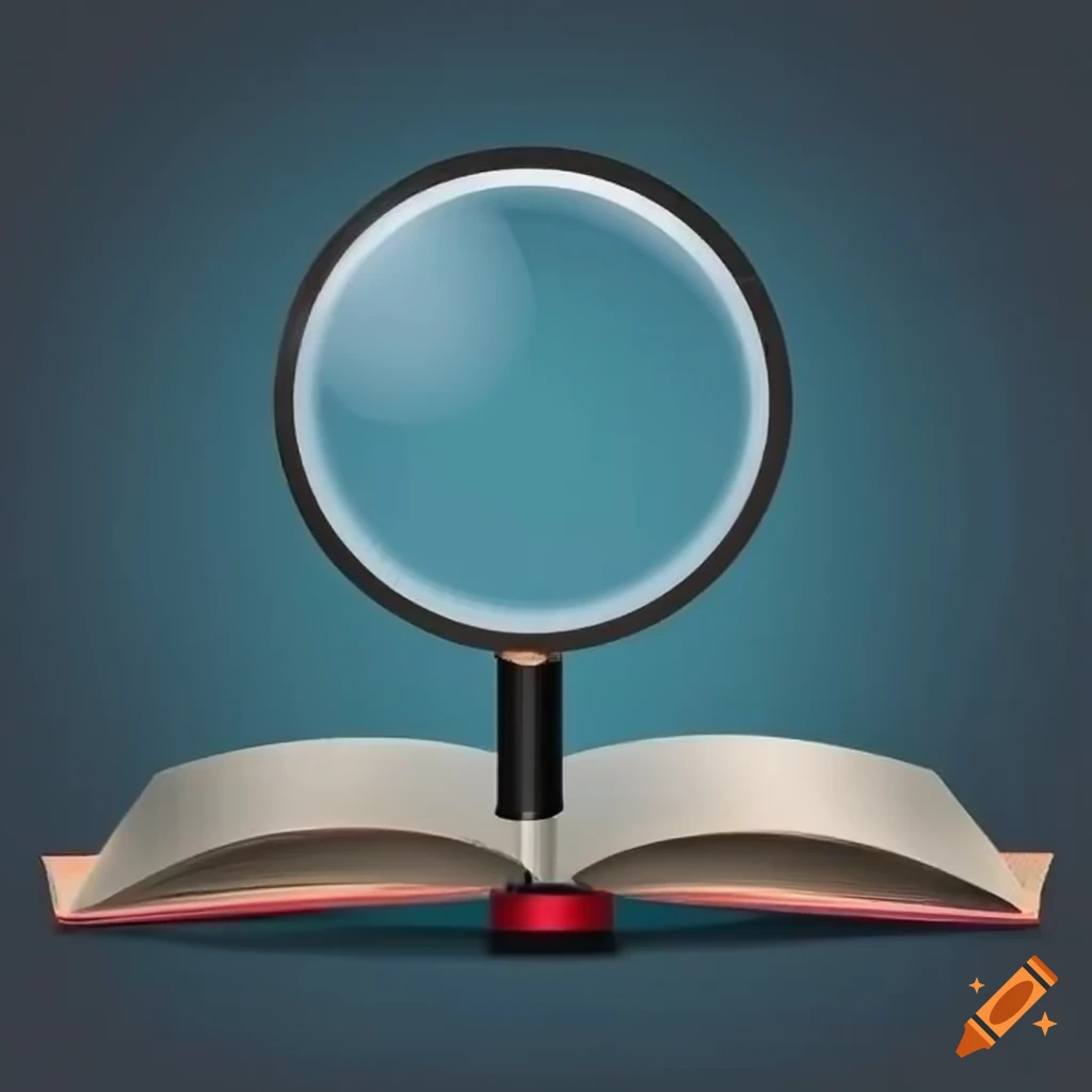 magnifying glass on a book