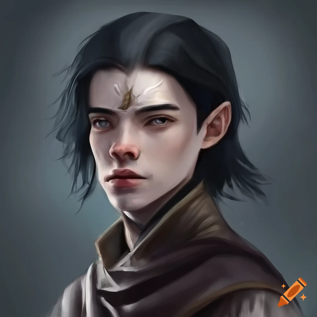 portrait of a male mage in a fantasy setting