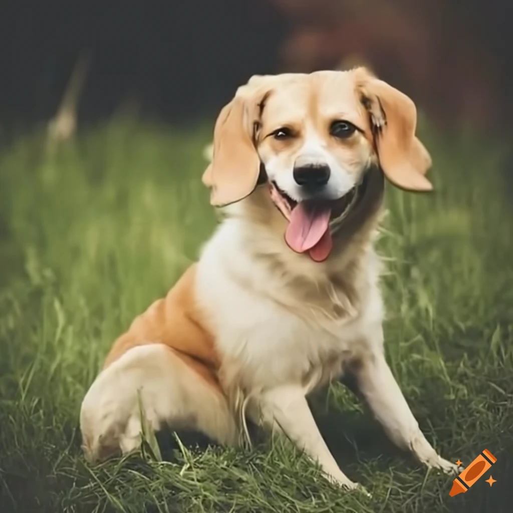dog sitting in grass