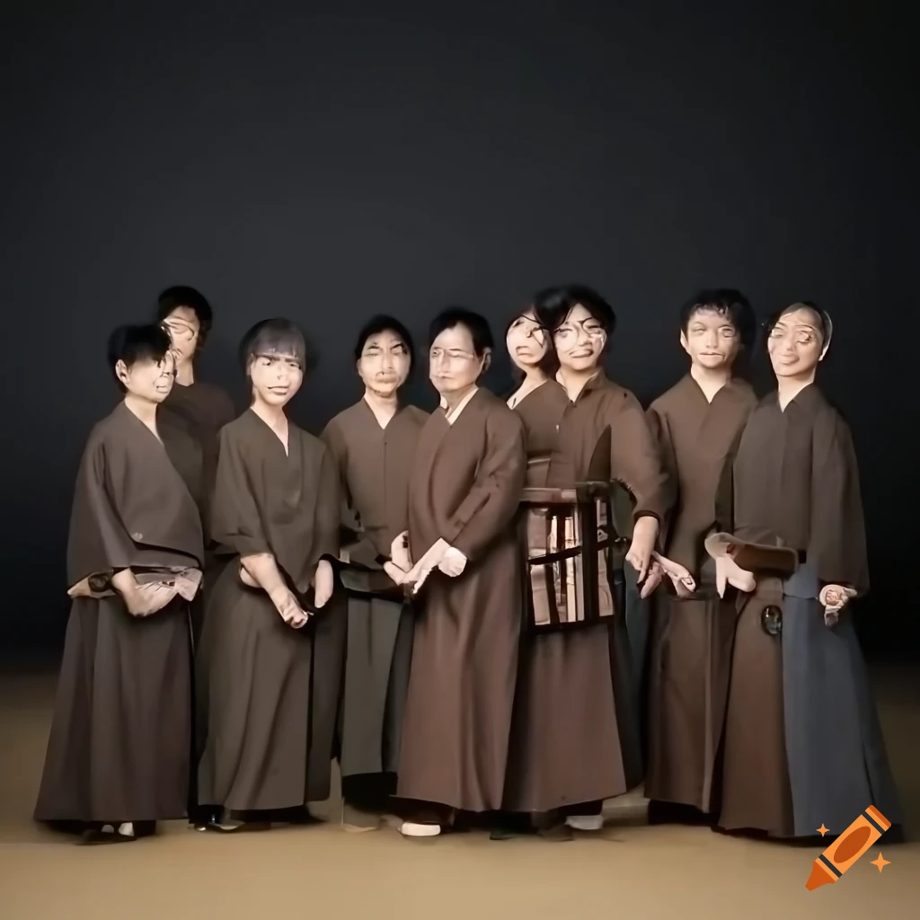 Japanese male choir members in traditional attire