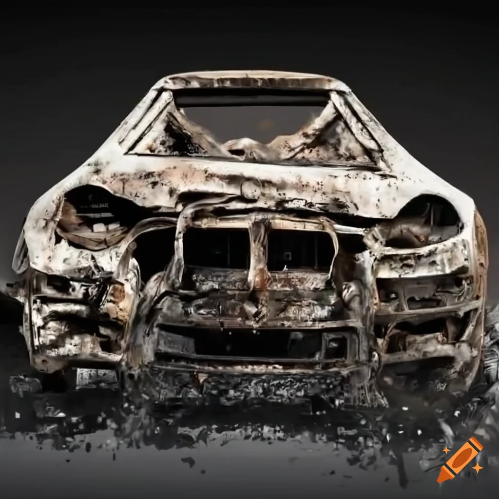 detailed burnt-out car with a New York PD style