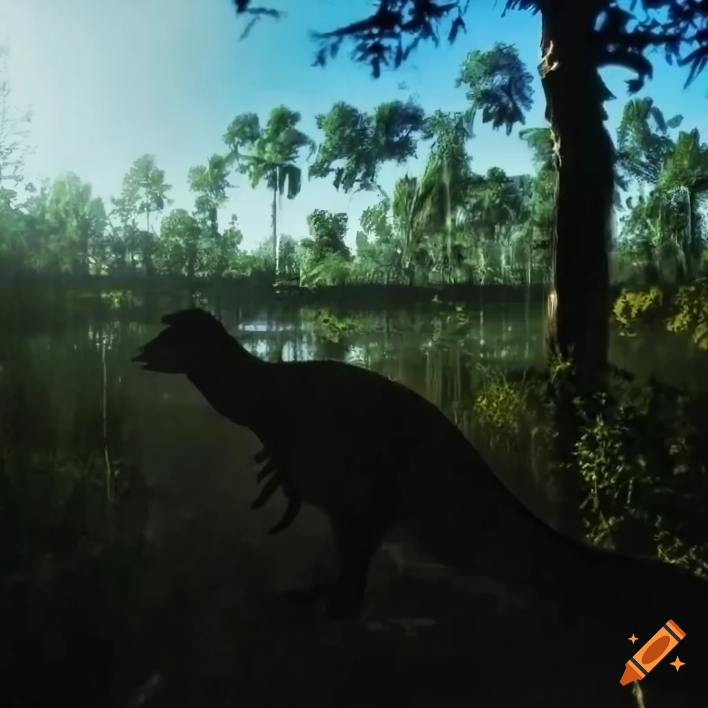 scientifically accurate depiction of a feathered Tyrannosaurus in Louisiana