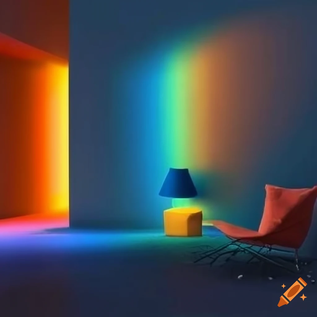 room with multi-colored Hue Lighting