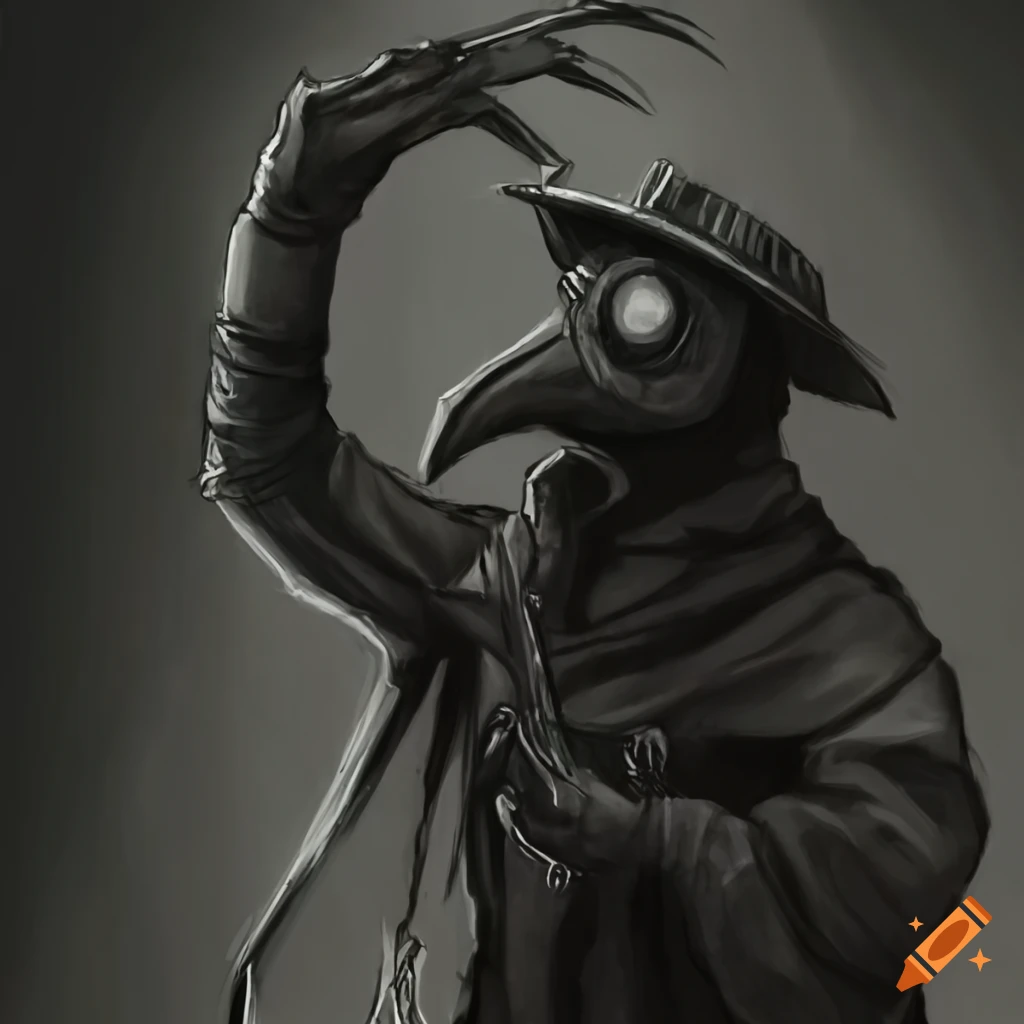 plague doctor with clawed hands
