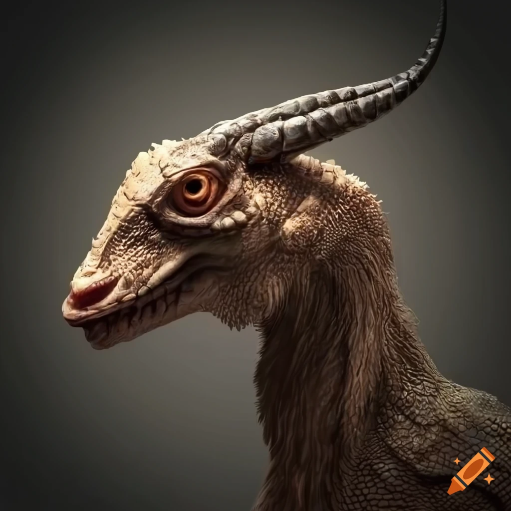 mythical creature with goat body and lizard head
