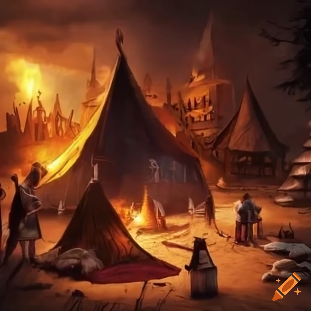 medieval camp illustration