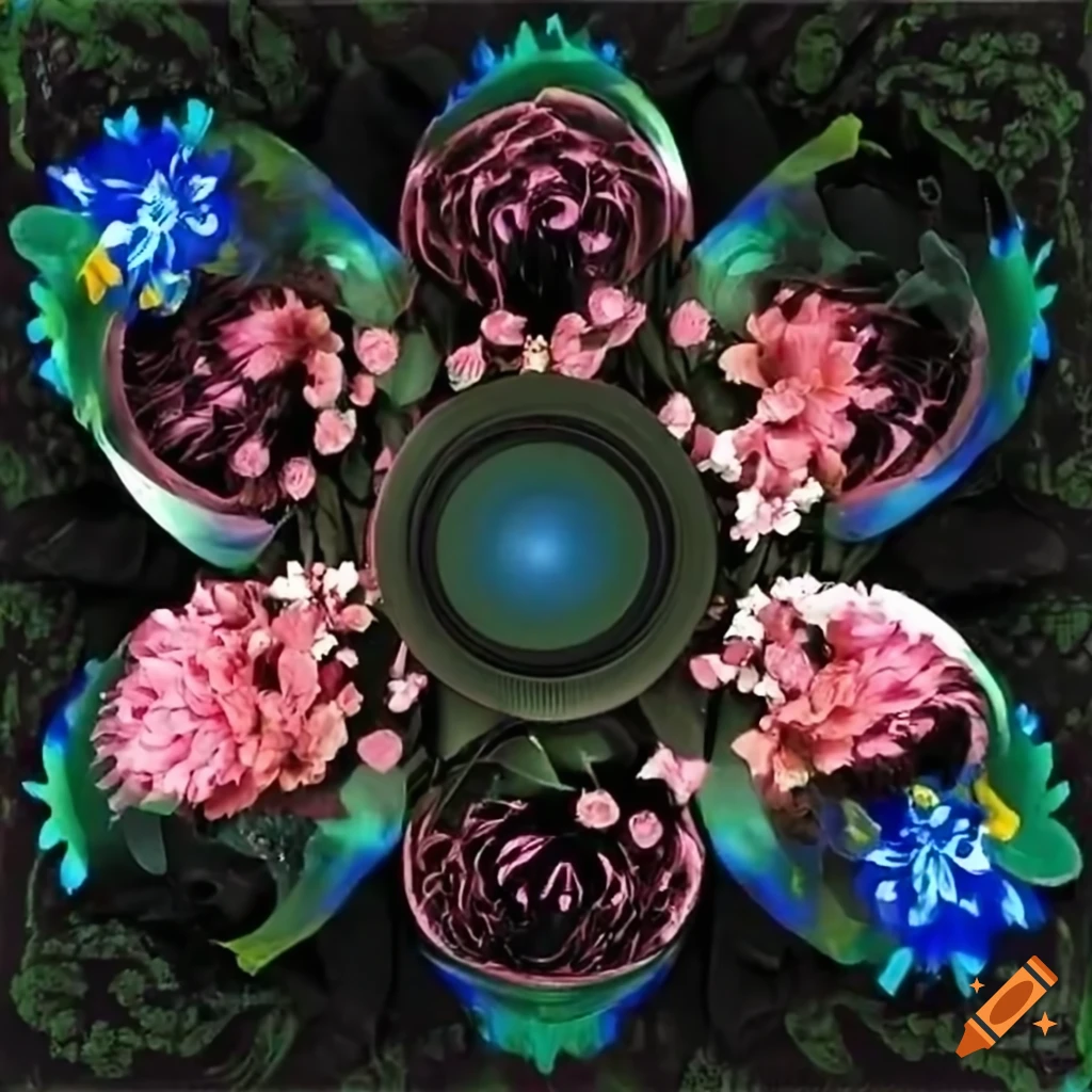 Sound. Sign Flower Colorful flowers with a sound system on Craiyon