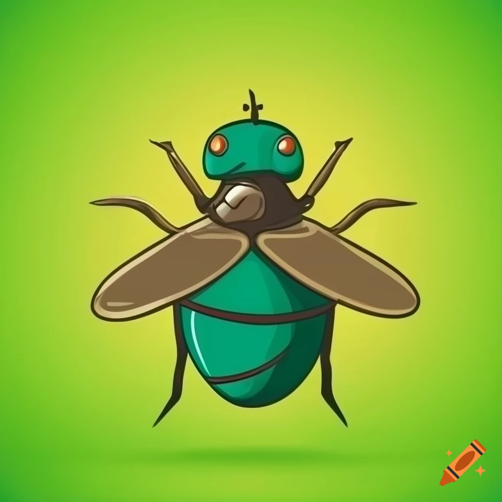 cartoon style sports team logo featuring a green botfly