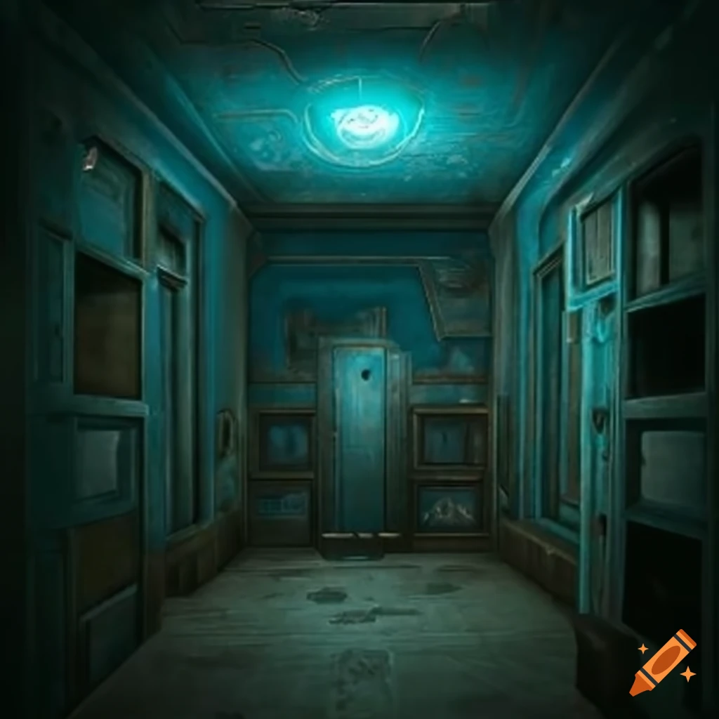 clean interior corridor of a Fallout vault