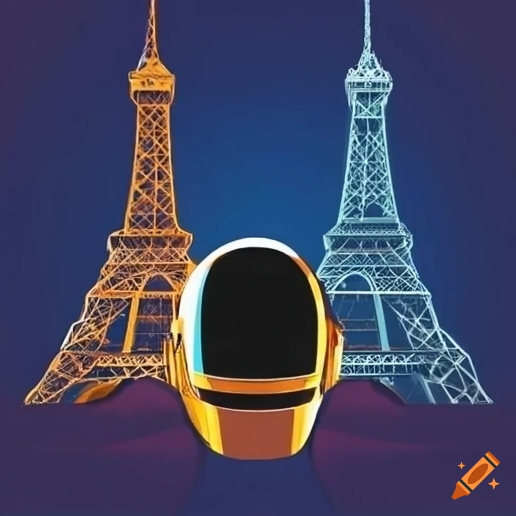 Daft Punk with the Eiffel Tower