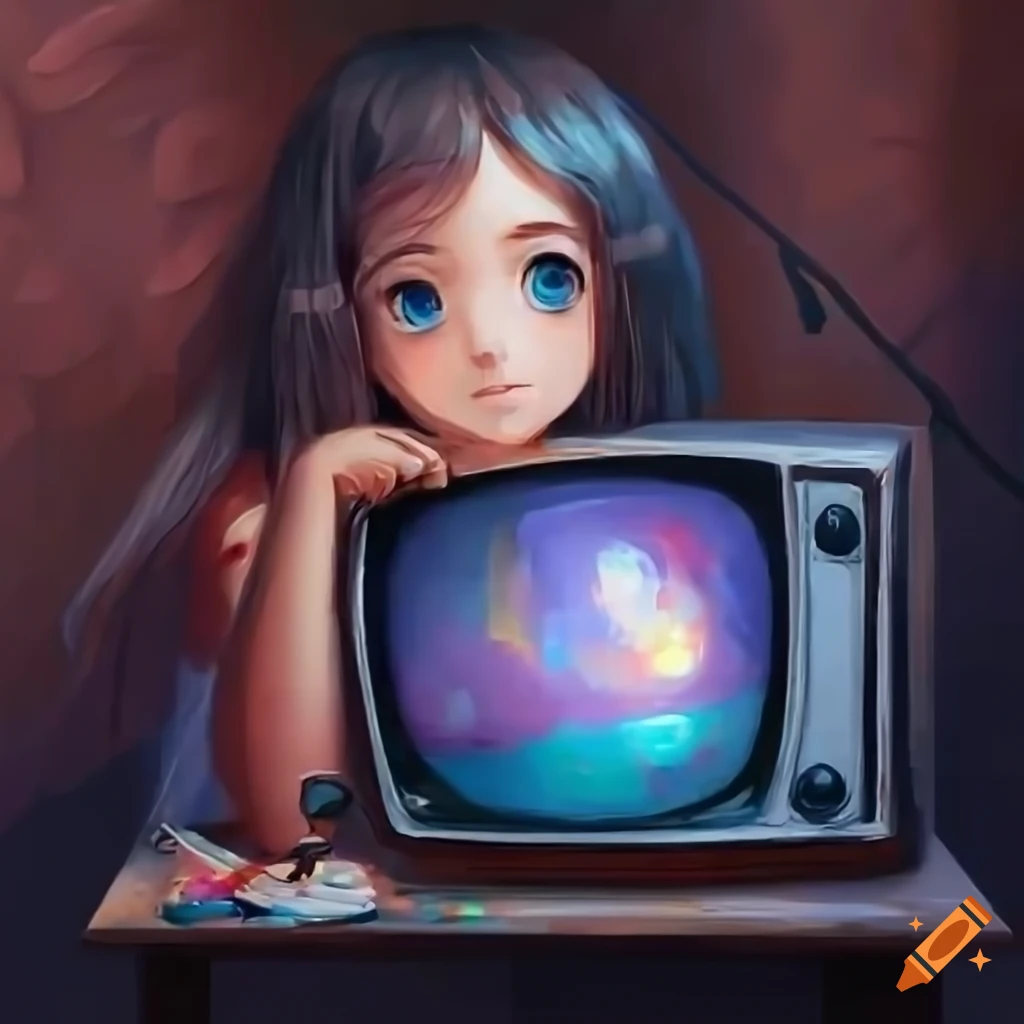 anime gamer girl playing computer games in a dark room