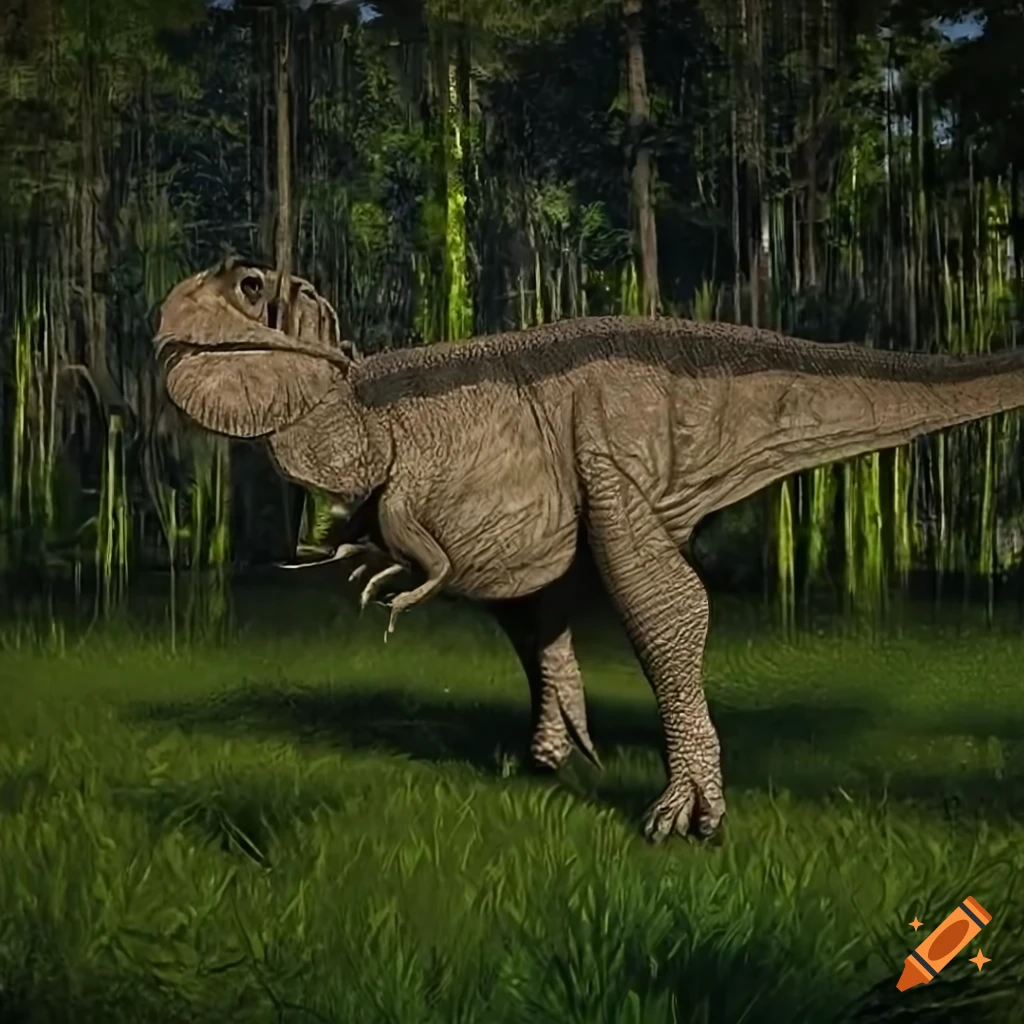 scientifically accurate depiction of a feathered Tyrannosaurus in Louisiana