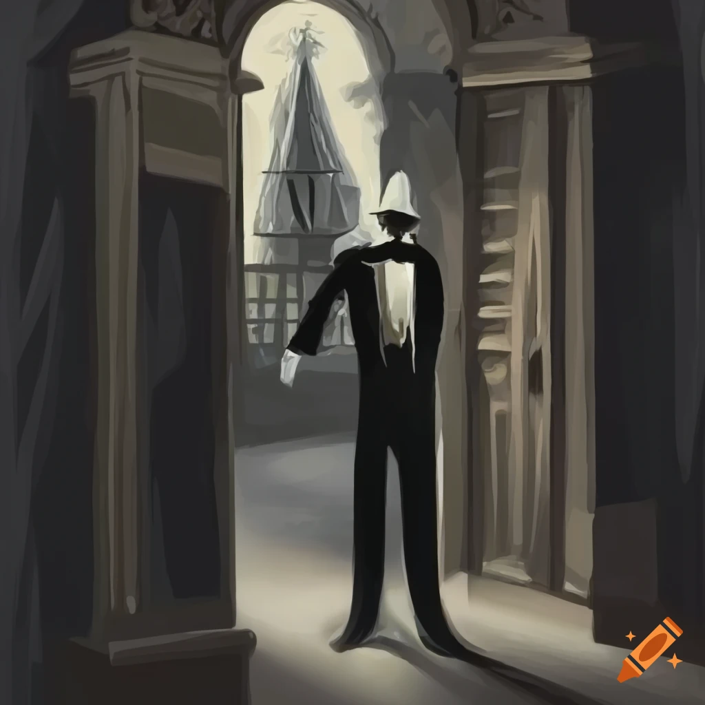 butler welcoming guests at the castle entrance