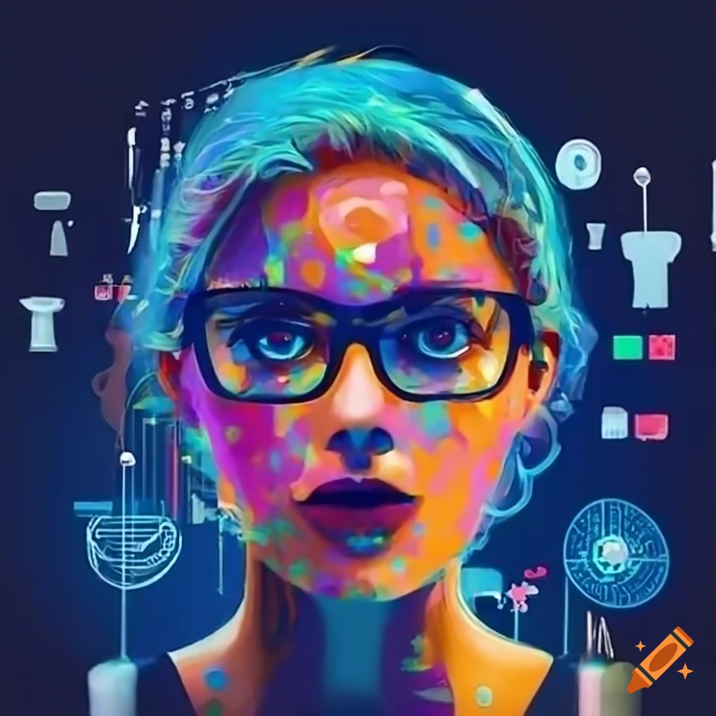 female tech data scientist exploring internet possibilities