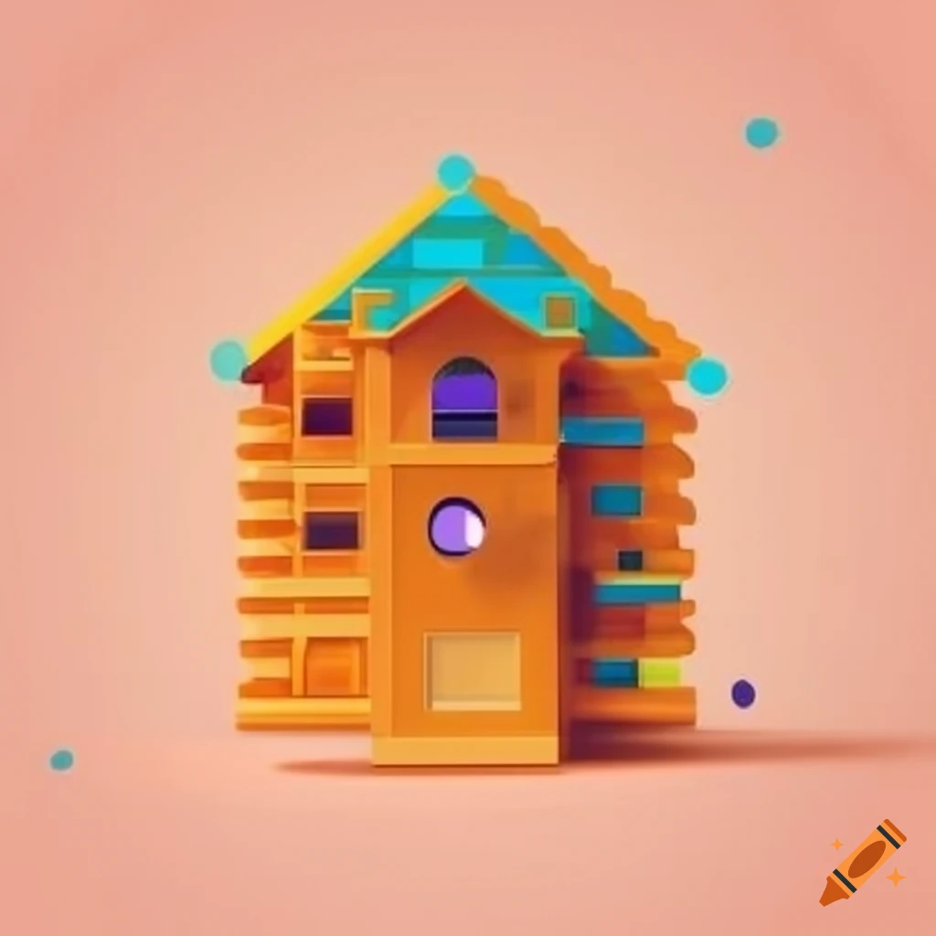 minimalist 2D house logo inspired by a beehive
