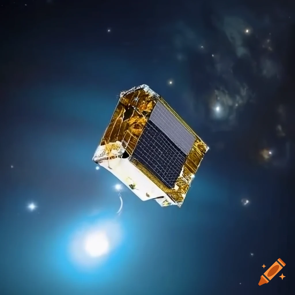 photo of a Cubesat satellite in space with earth in the background
