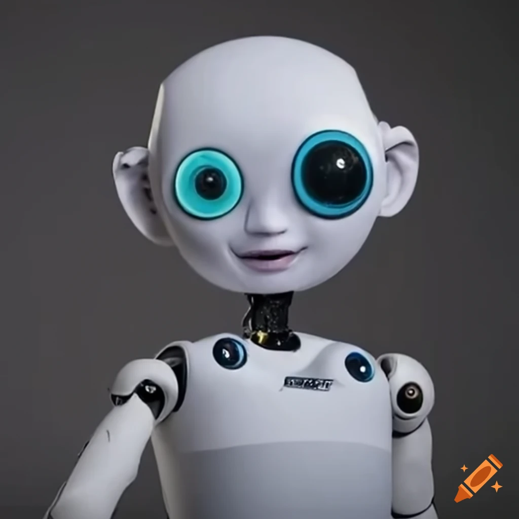 image of a happy robot with a big smile and googly eyes