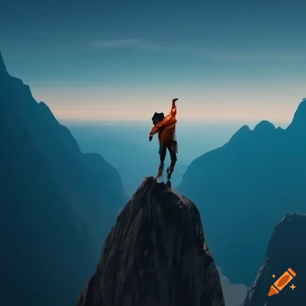 determined person climbing a mountain