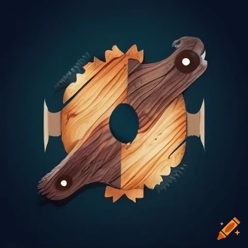 business card design with saw and wood elements
