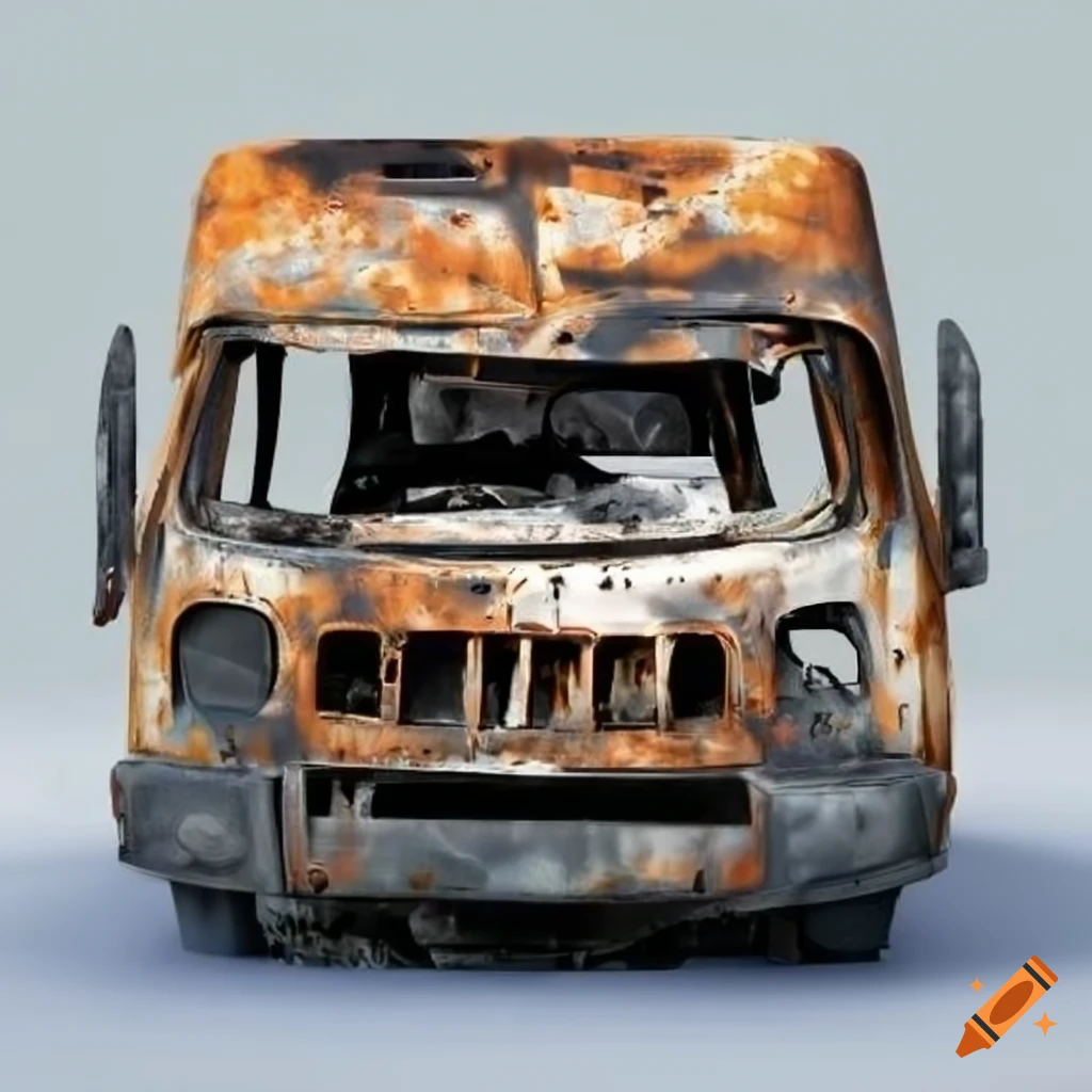 burnt out van in PS2 style