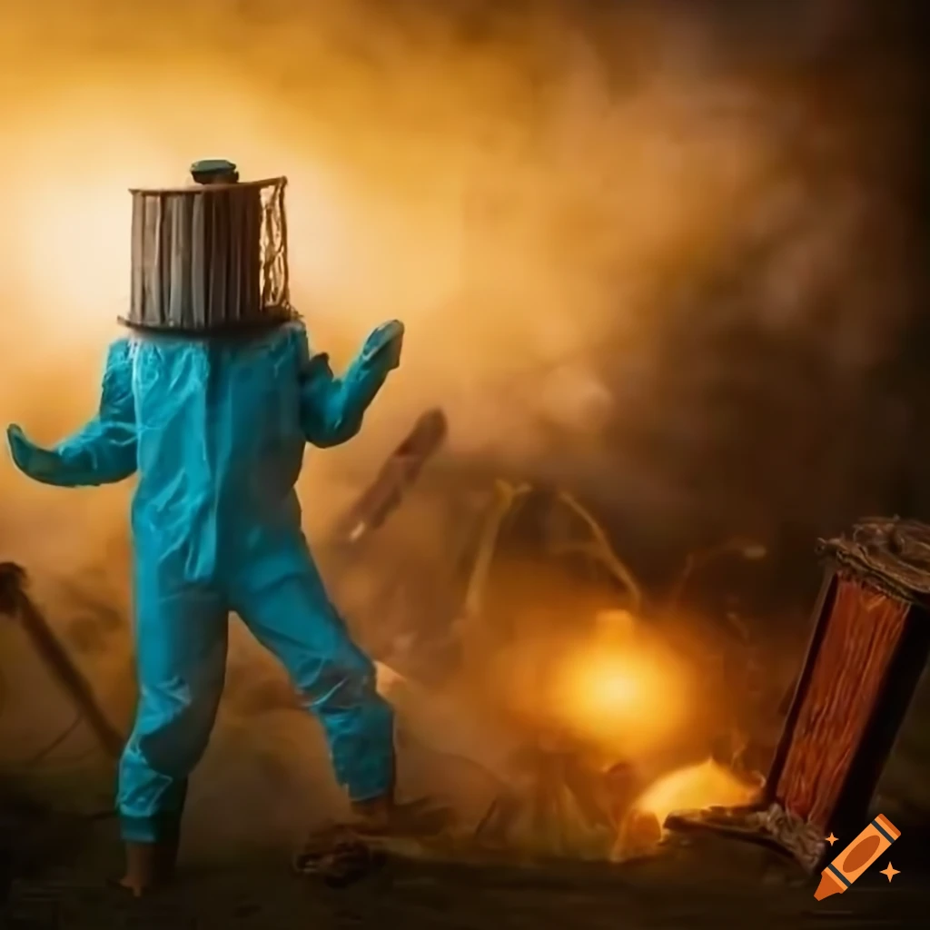 beekeepers dancing in front of beehives