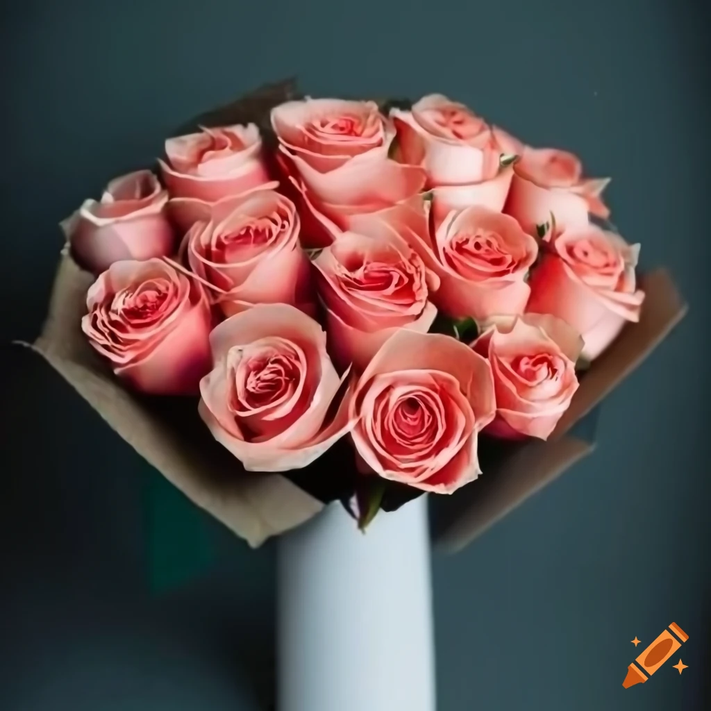 Bouquet of 9 roses in #b042ff color on Craiyon