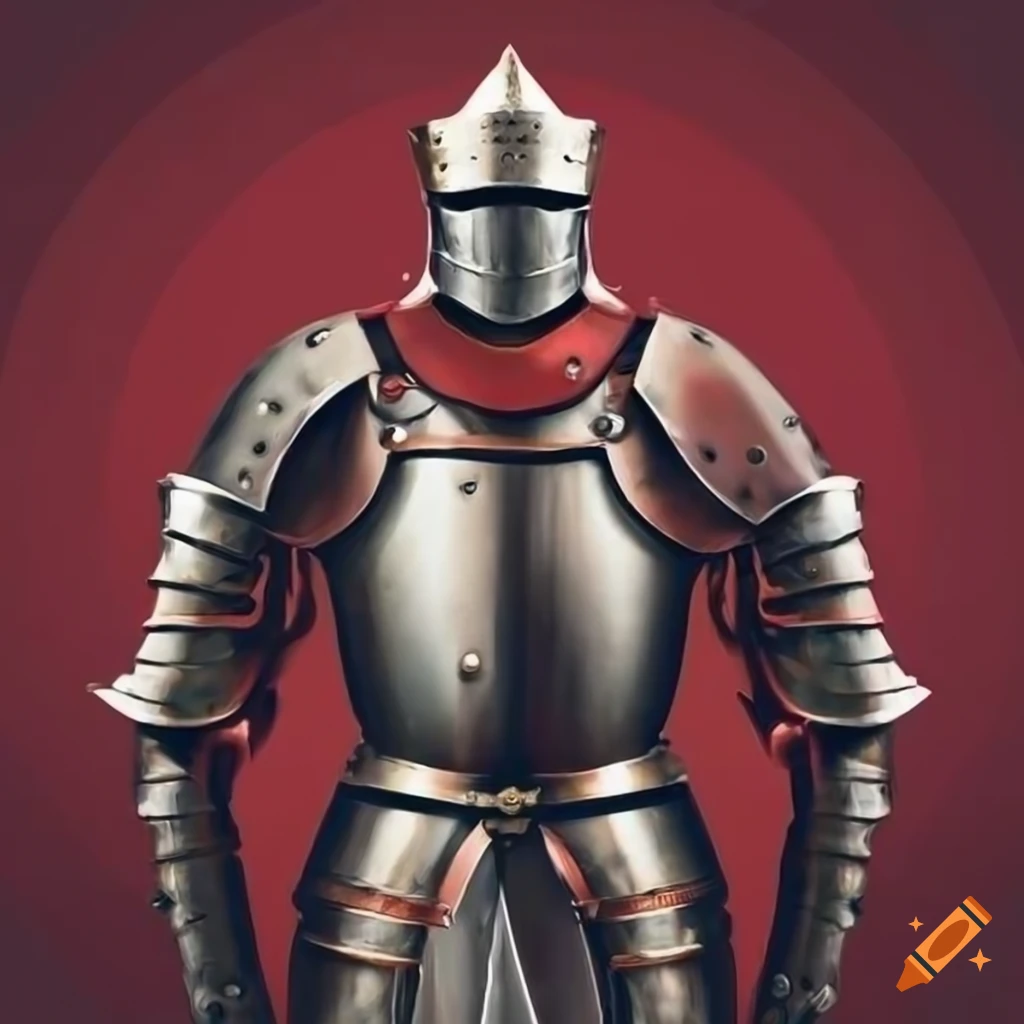 image of a medieval king in red shiny armor