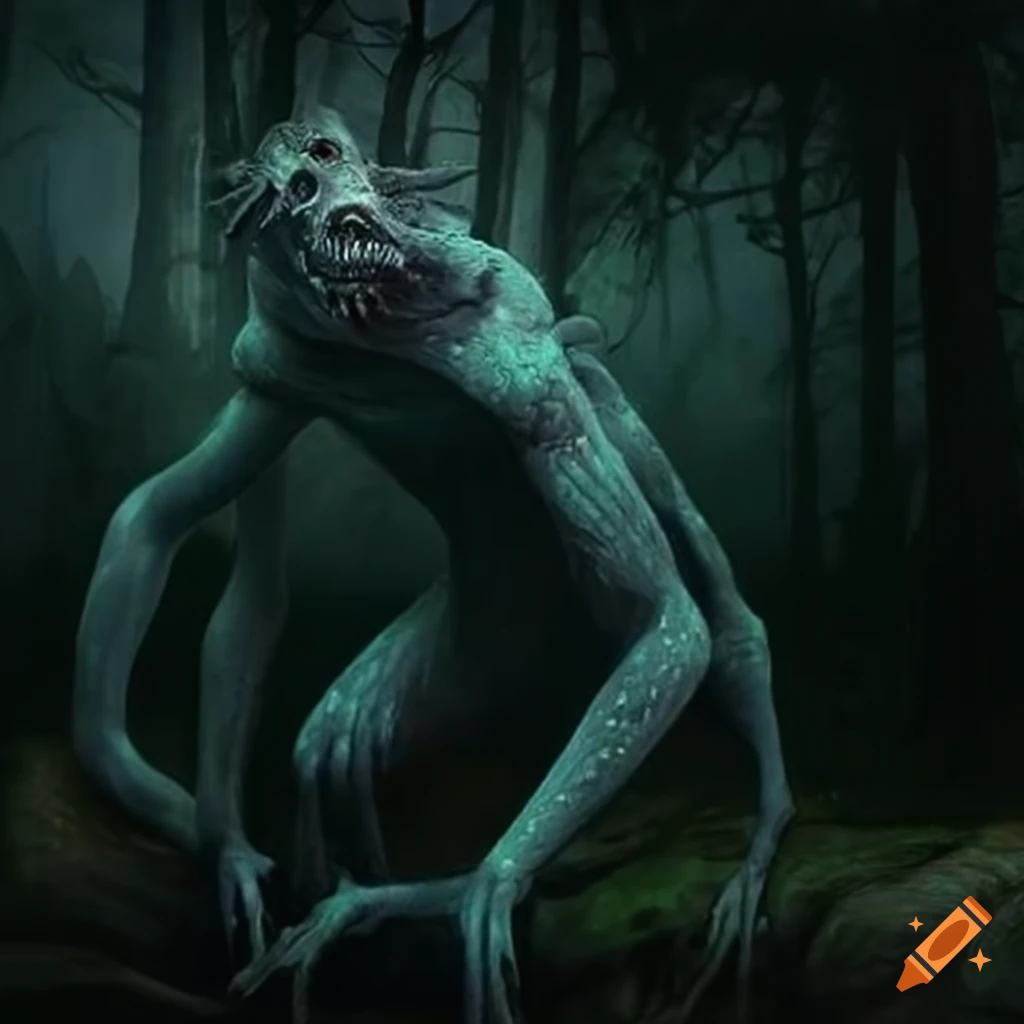 image of a mysterious creature in a dark forest