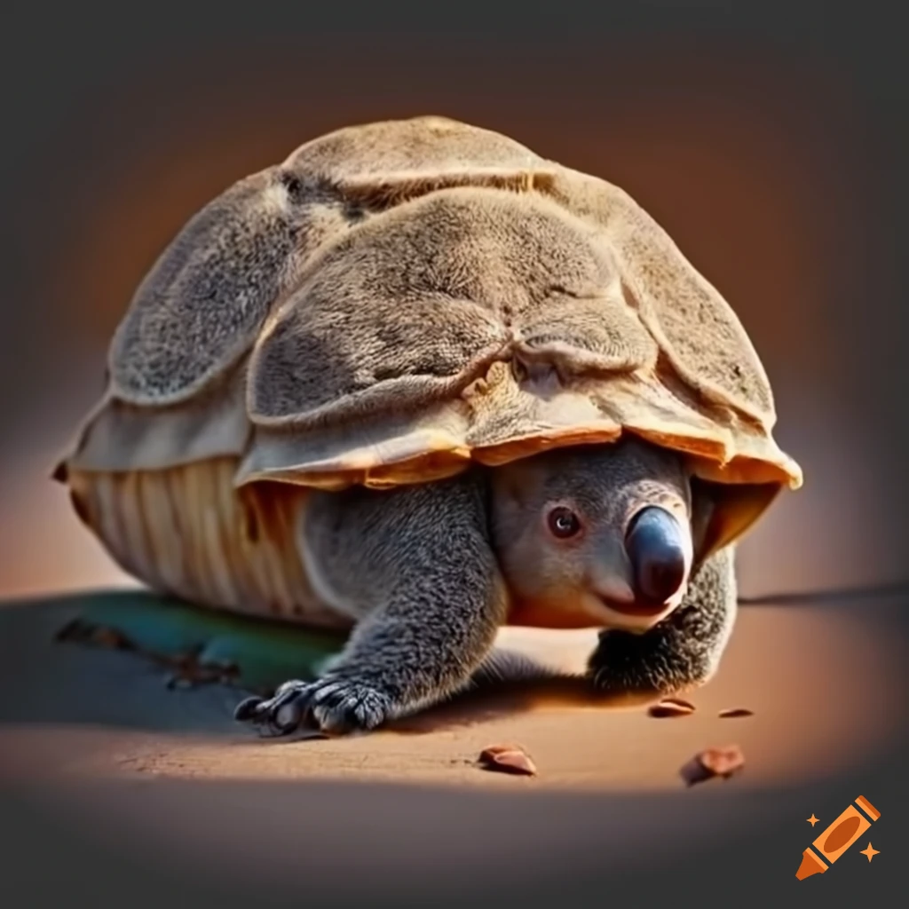 koala sitting on a turtle shell