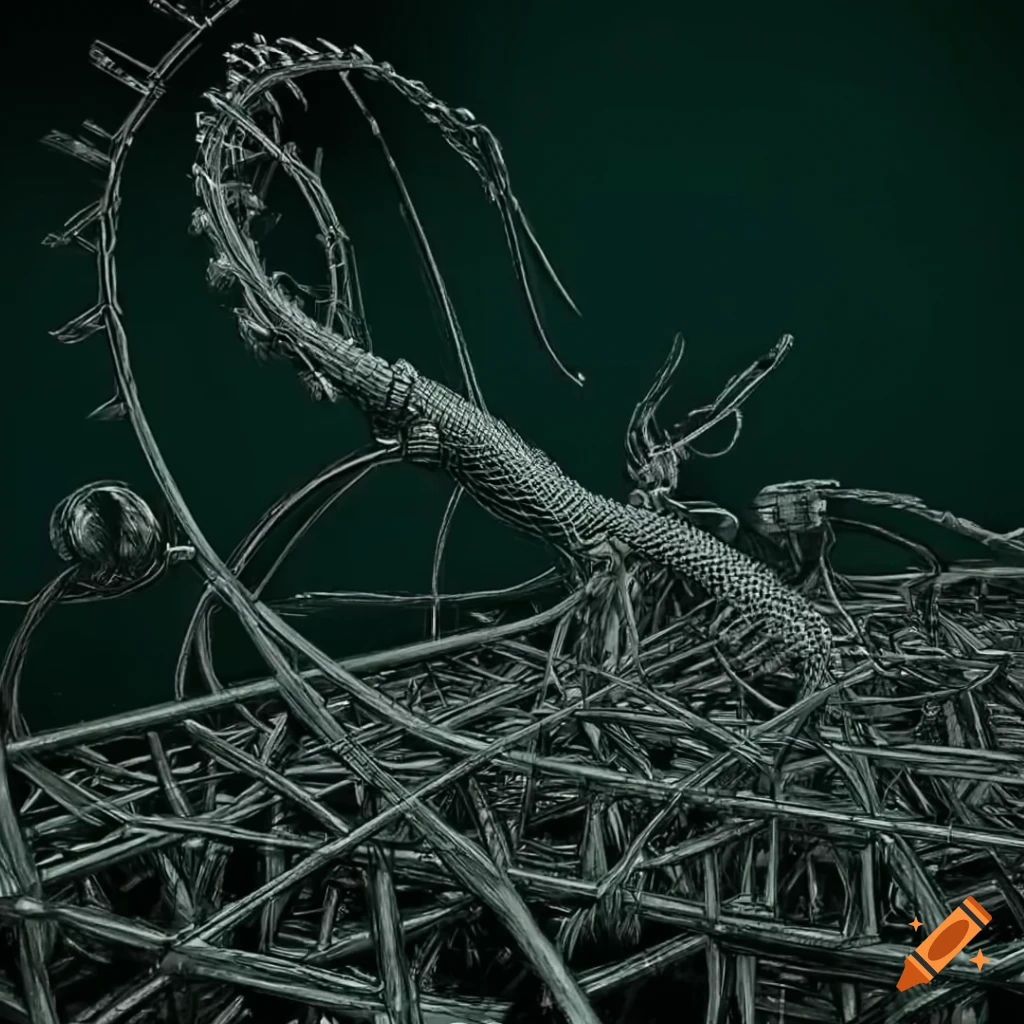 Arthur Rackham-inspired wireframe art