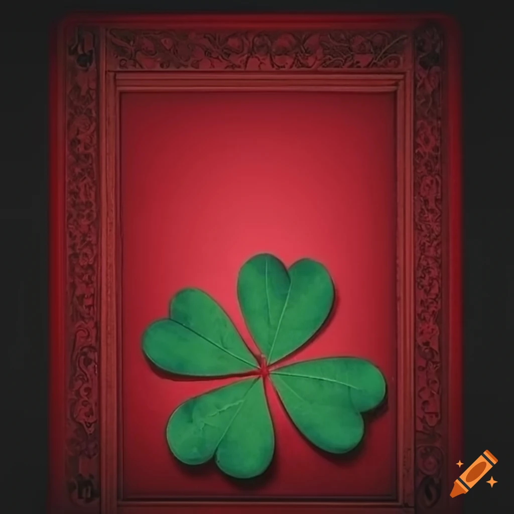 red four leafed clover on a playing card