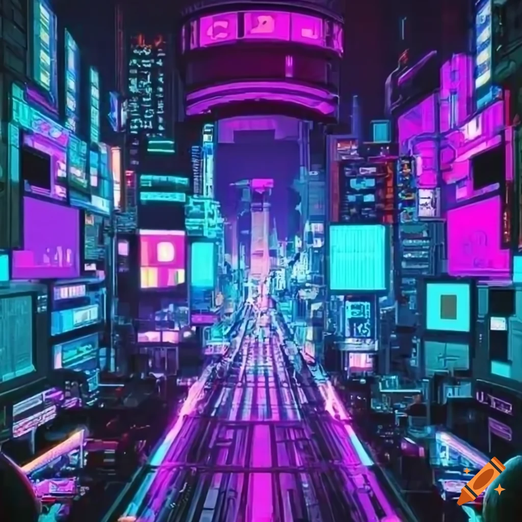 cyberpunk retrowave wallpaper for Linux tiling windows