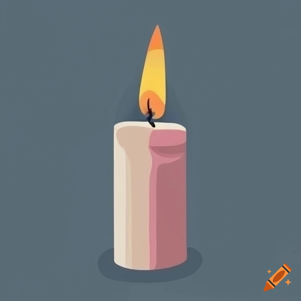 minimalistic candle illustration on solid background