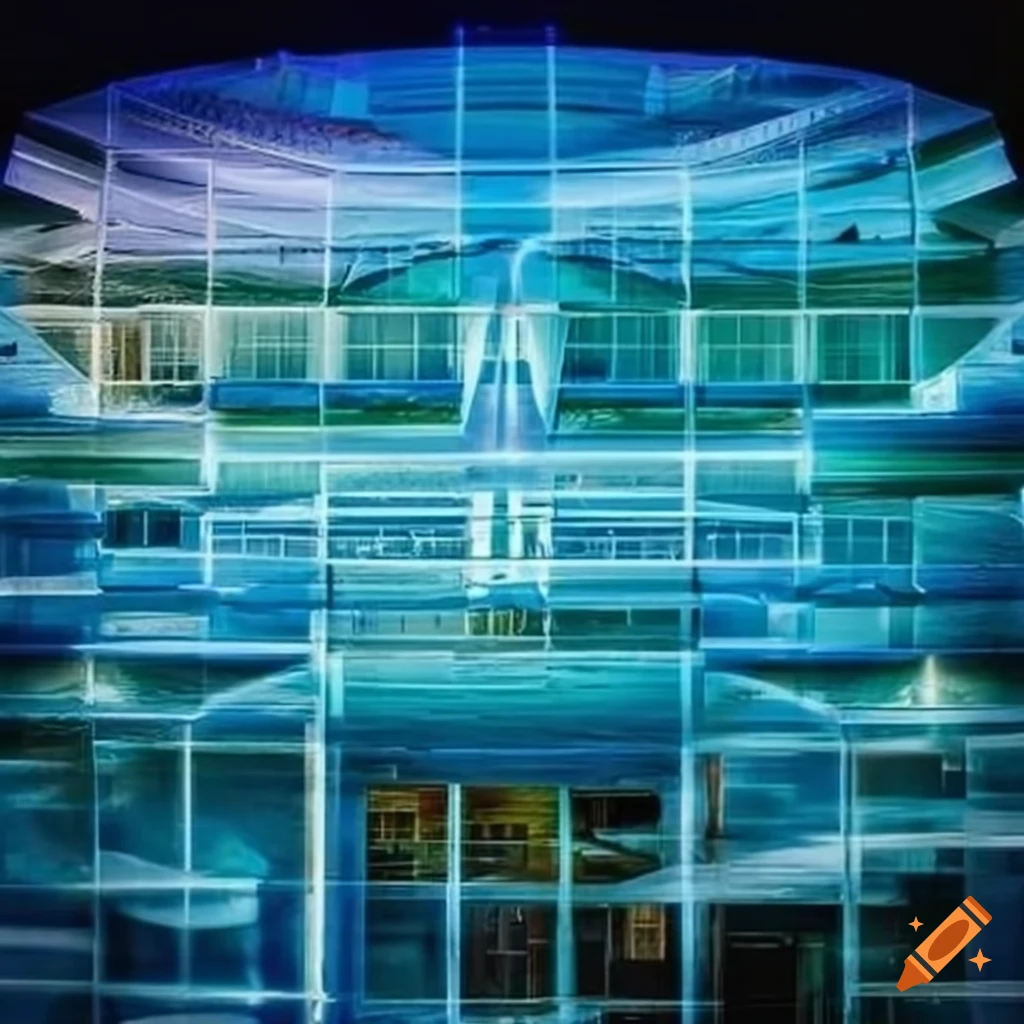 mesmerizing boreal glow illuminating a modern white house