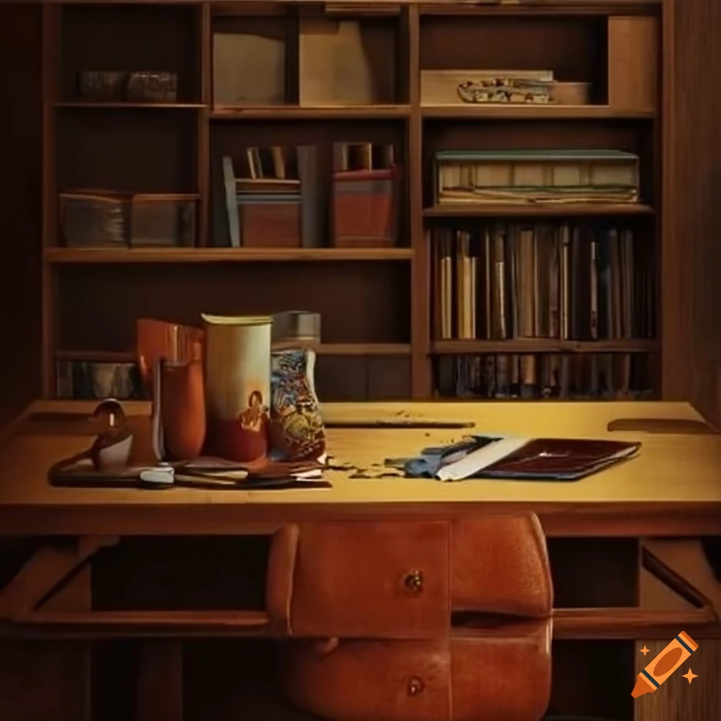 student room desk organized by Klimt