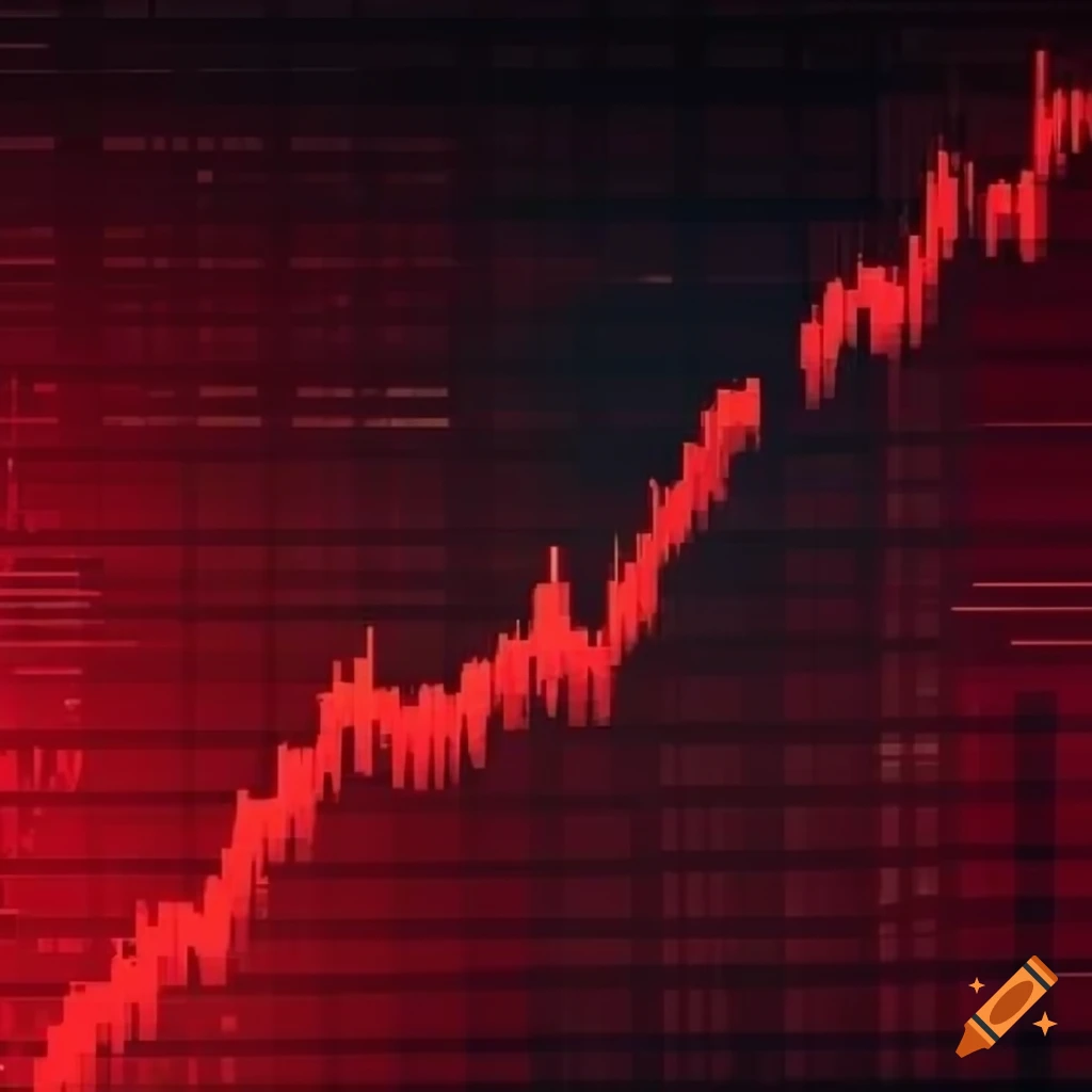 red-themed stock market price chart