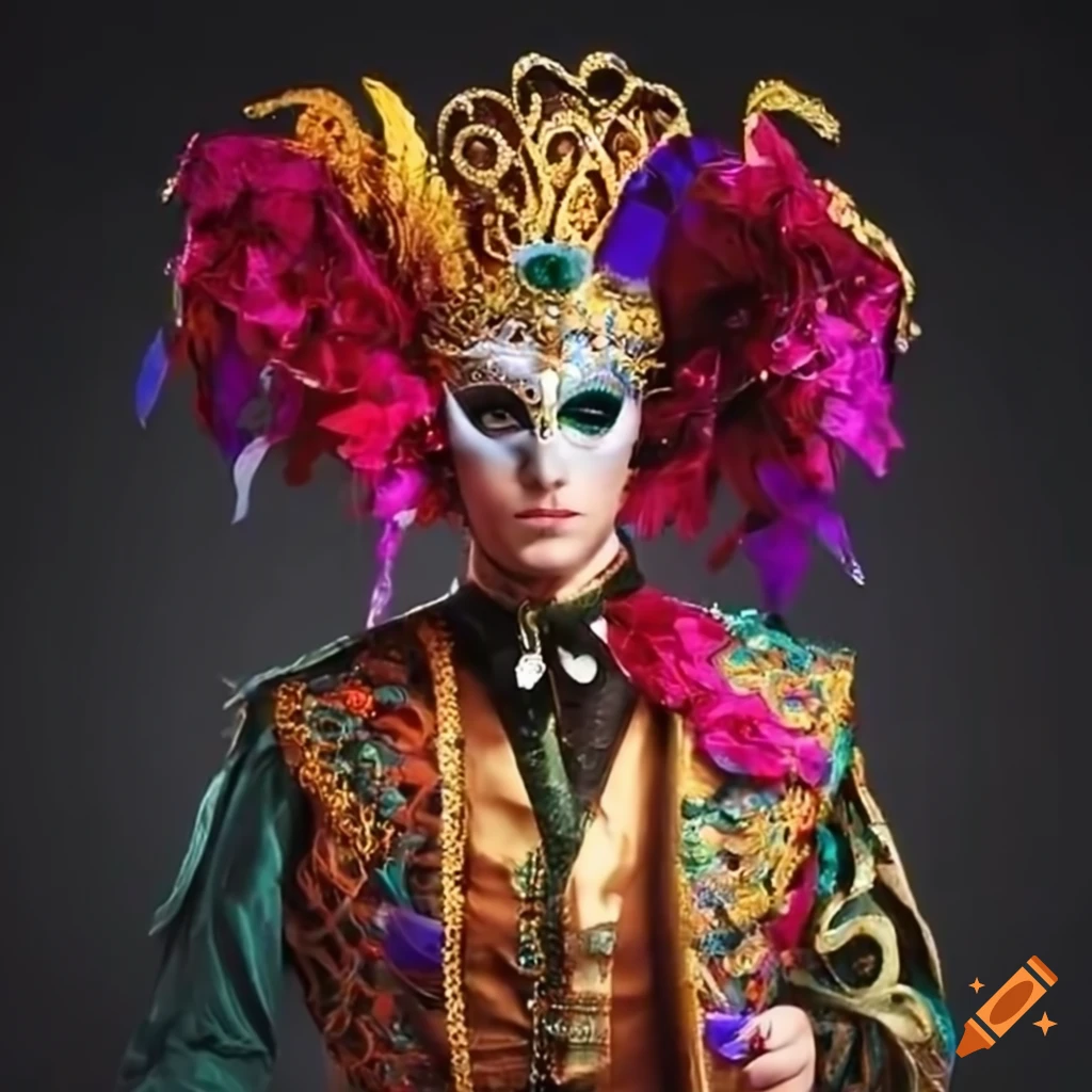 elaborate masquerade costume for a man