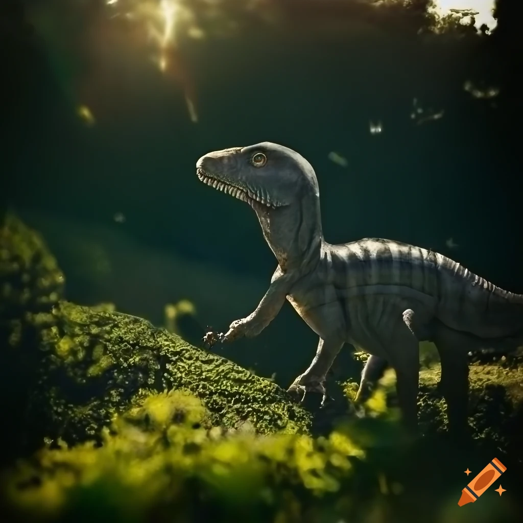 frontal view of two iguanodon-dinosaurs with detailed skin texture
