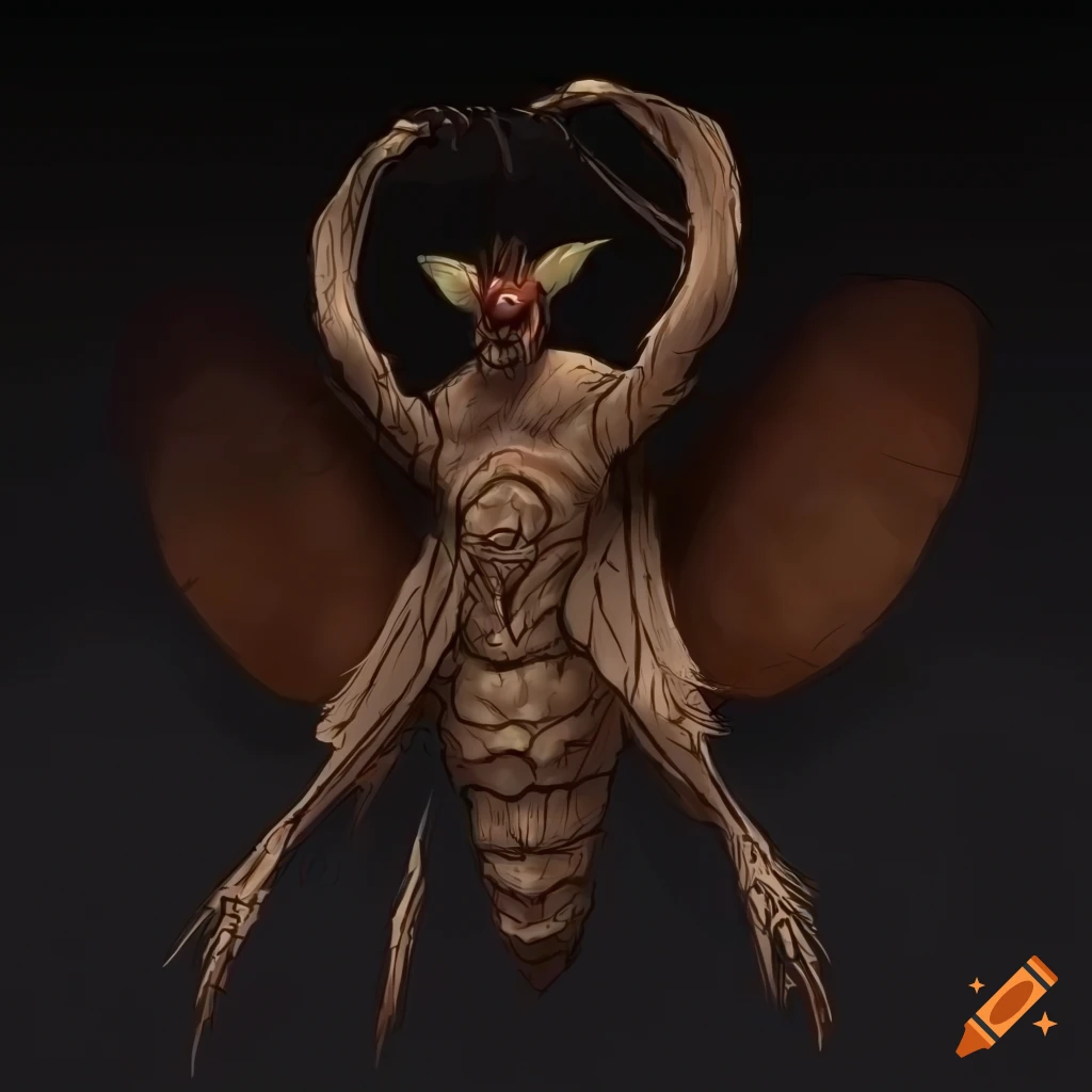 concept art of a male character with insect-inspired features