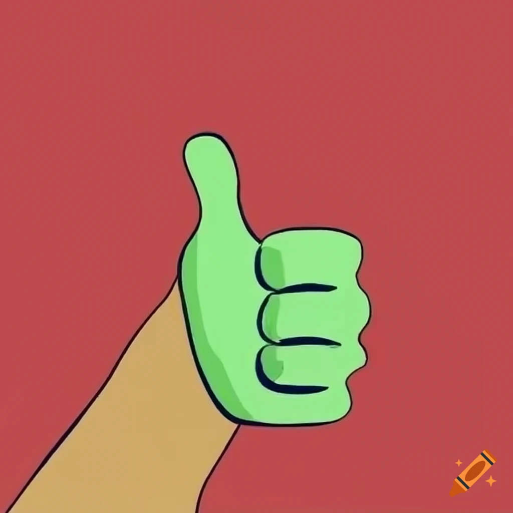 doodle of a thumbs up gesture