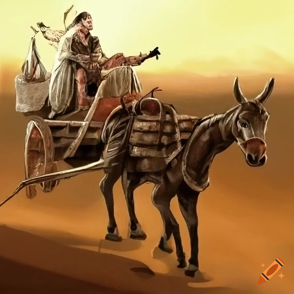 fantasy artwork of a man in a desert with a mustache