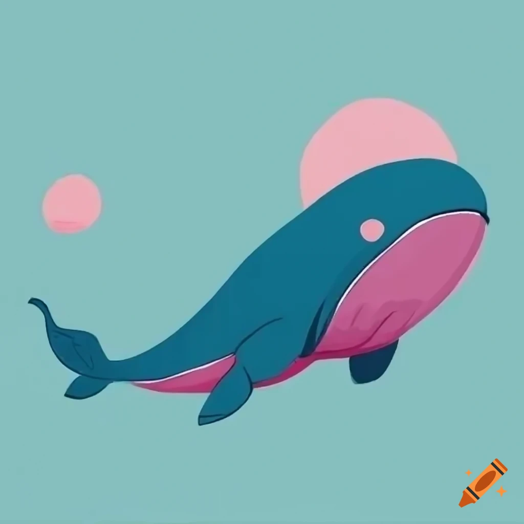 minimalistic line art of a whale
