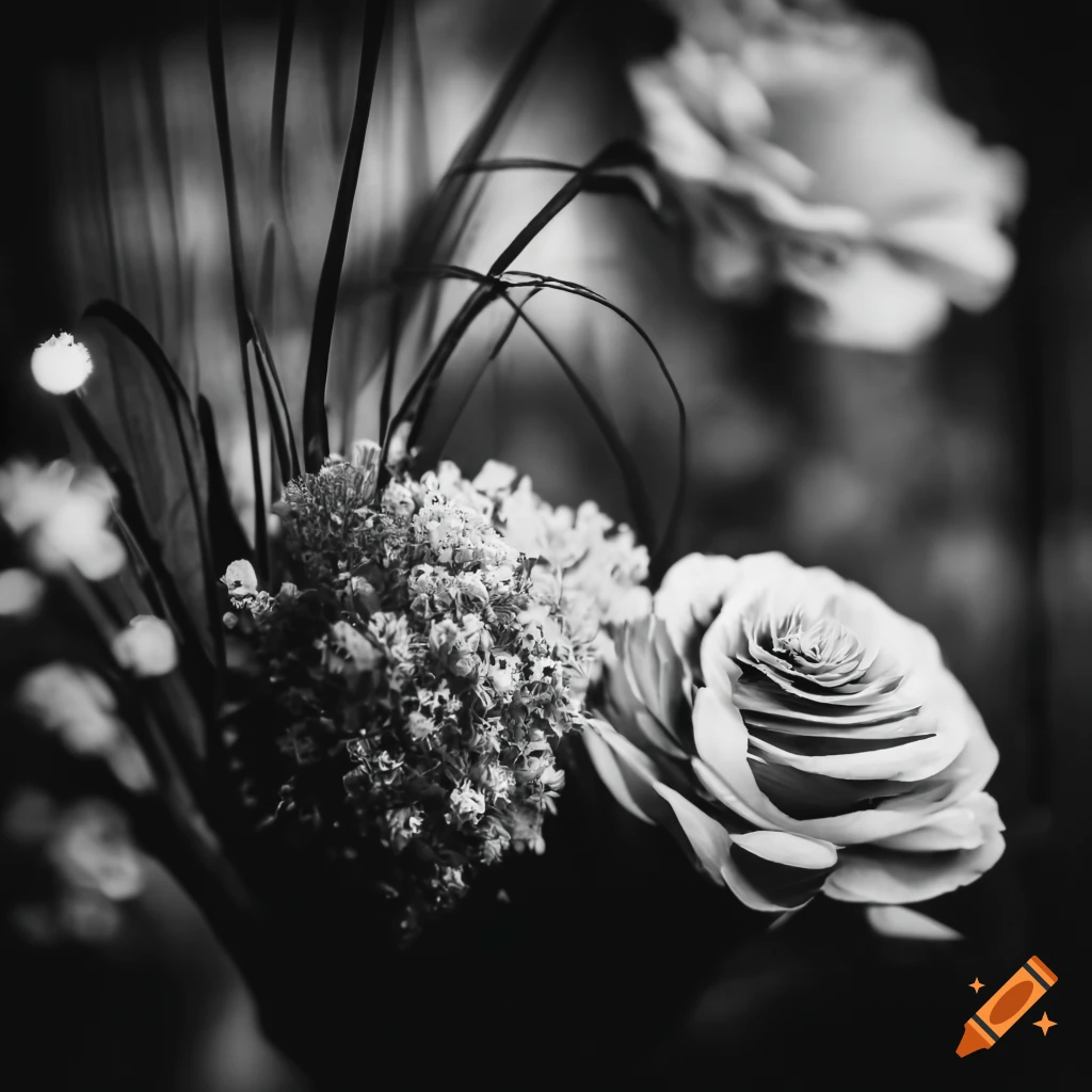 close-up view of flowers in a 1920s flower shop