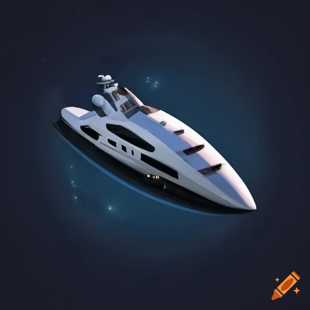 sci-fi space yacht in outer space