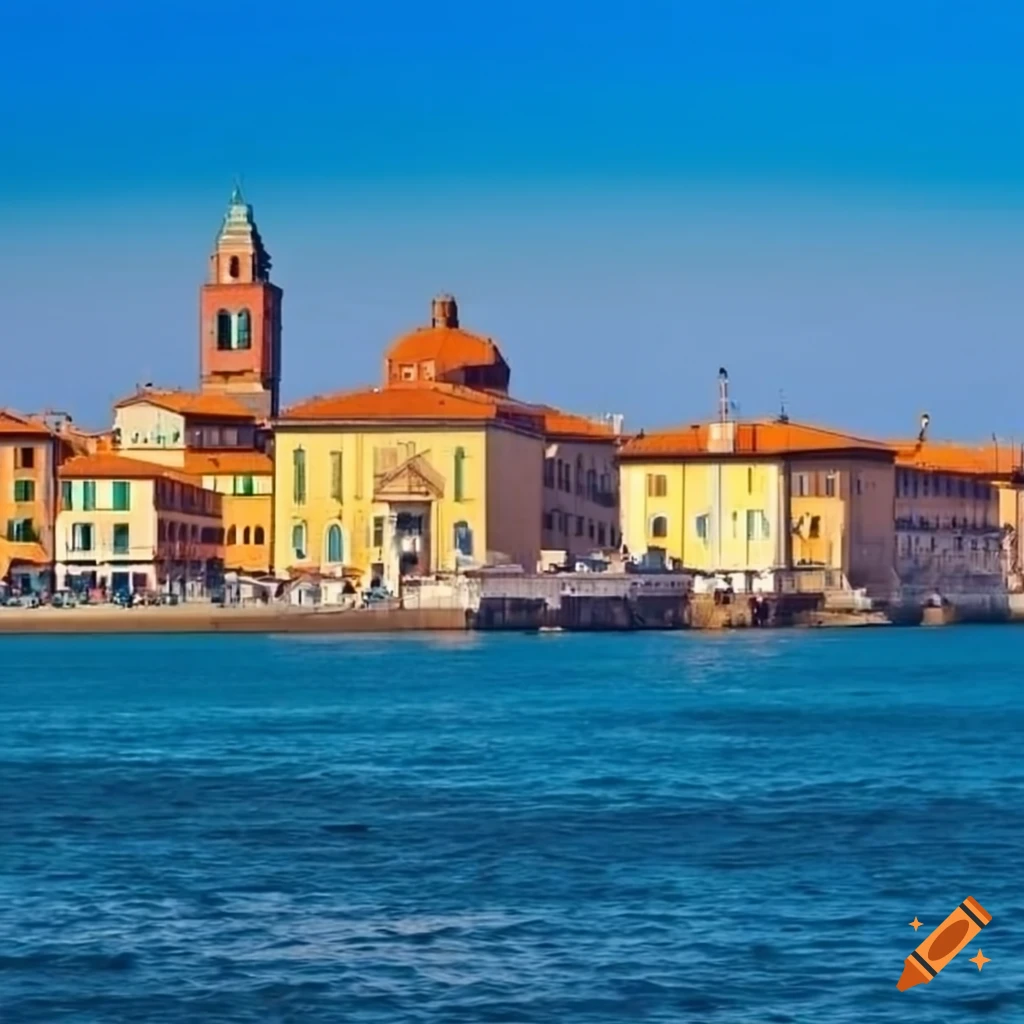 panoramic view of Livorno waterfront