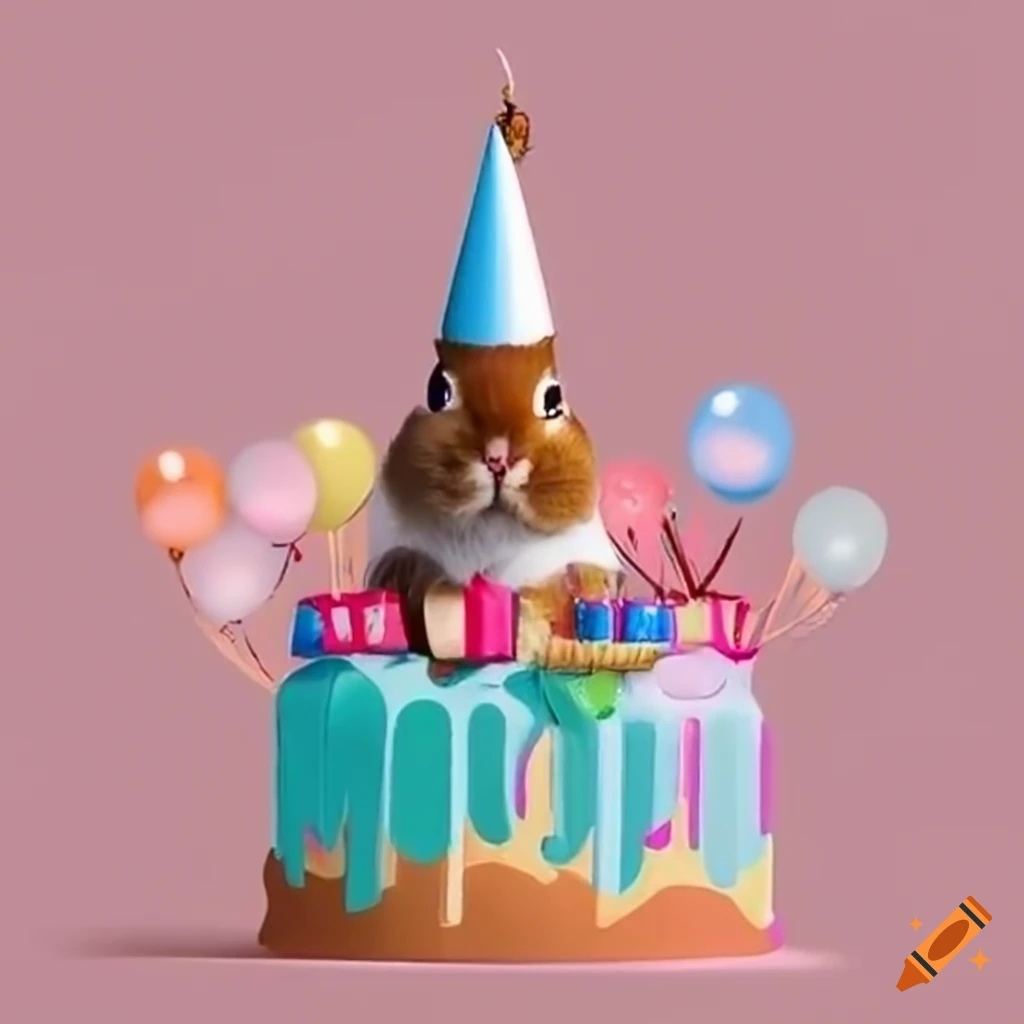 adorable bunnies celebrating a birthday