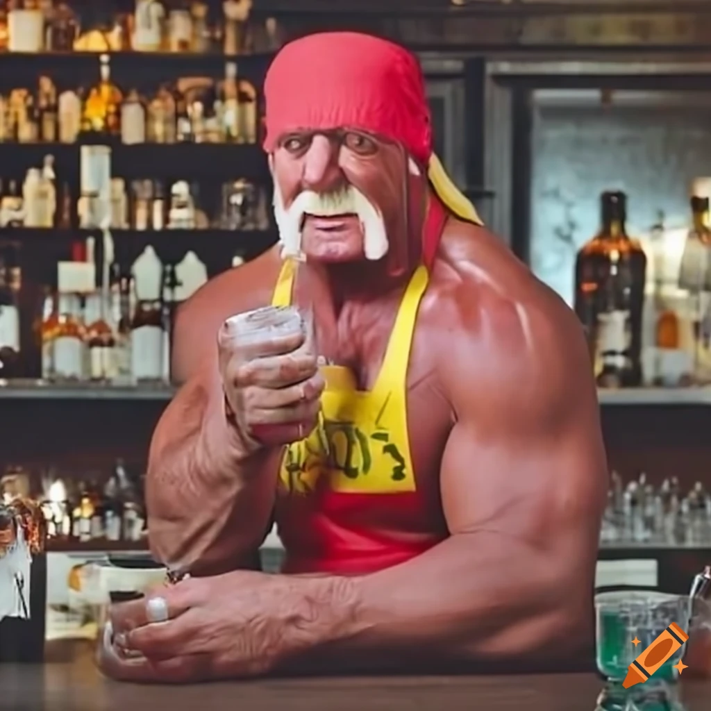 Hulk Hogan as a bartender