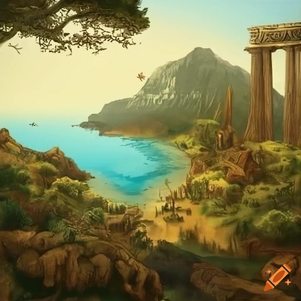ancient greek fantasy landscape map
