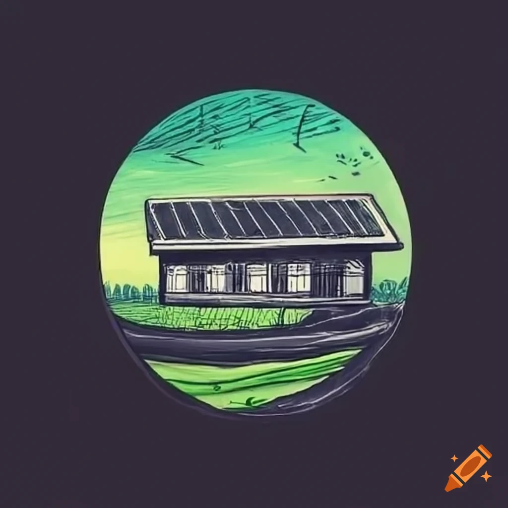 logo of a sustainable vegetable farm with solar energy